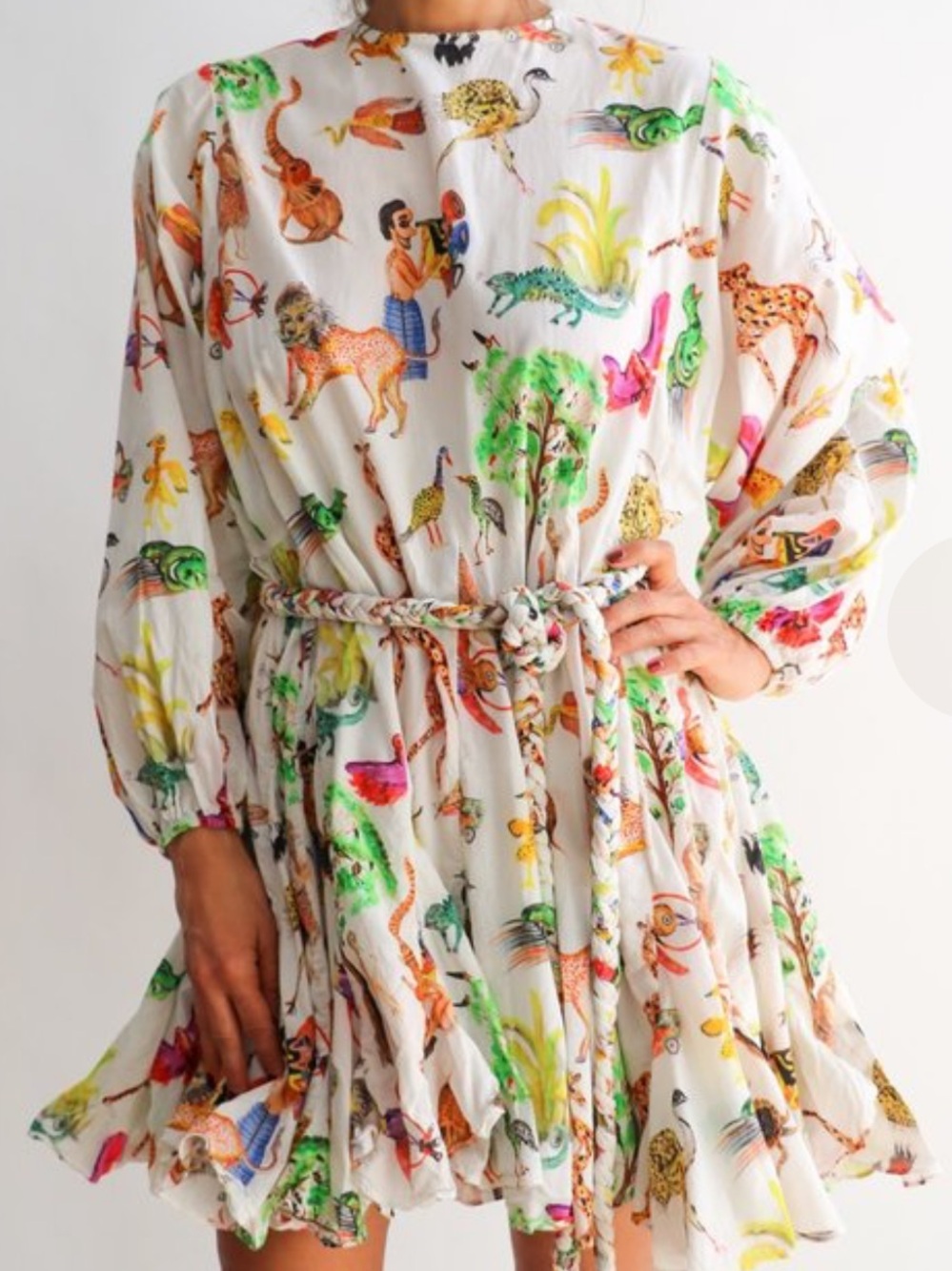Rhode Resort Ella Safari mini dress. Size L. Good condition, just missing belt. - Picture 3 of 6